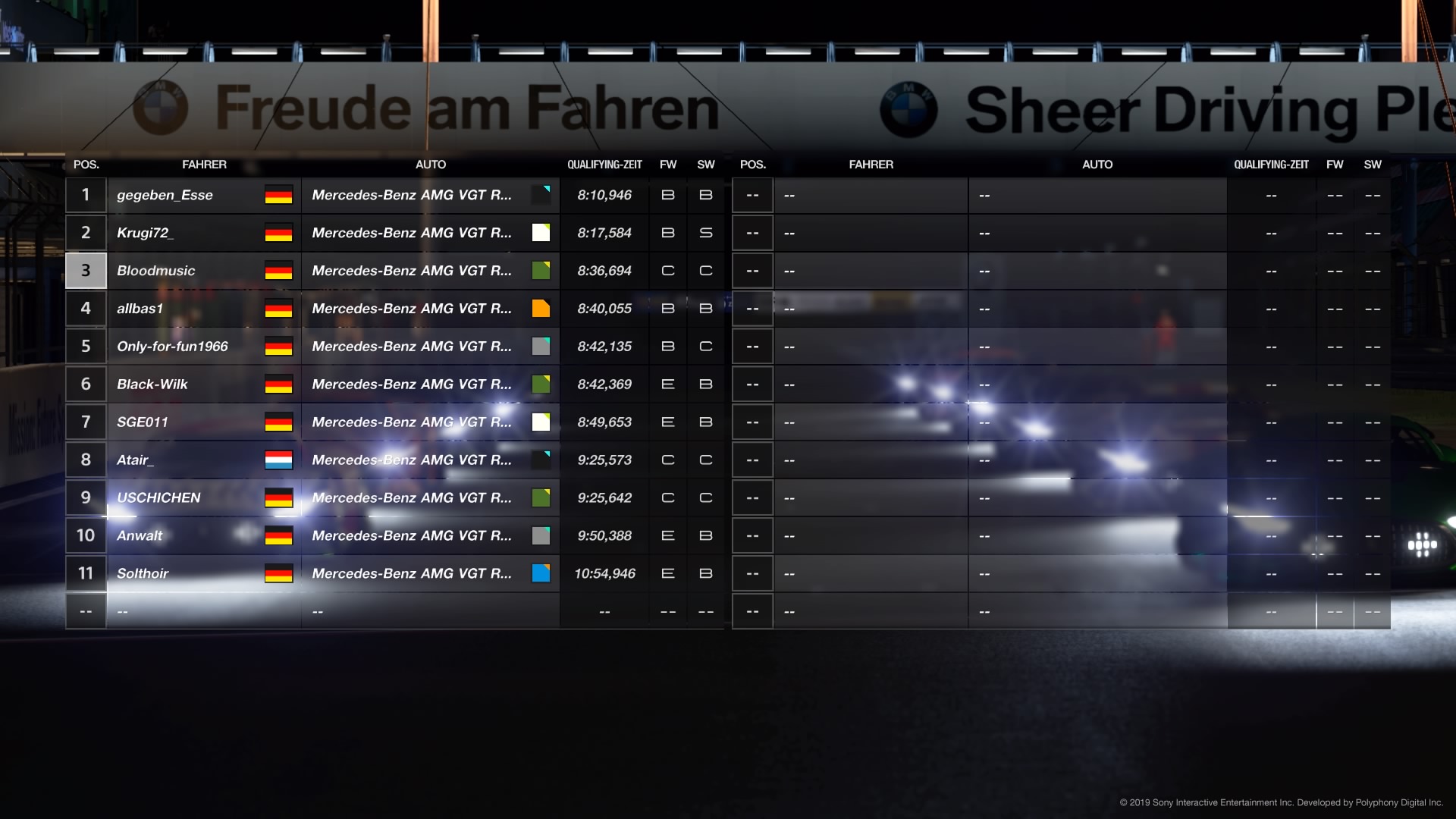 GVC World Tour - Outtake - Sonderevent 1 - Nürburgring Nordschleife 24h Nacht - Mercedes-Benz AMG VGT Racing Series
