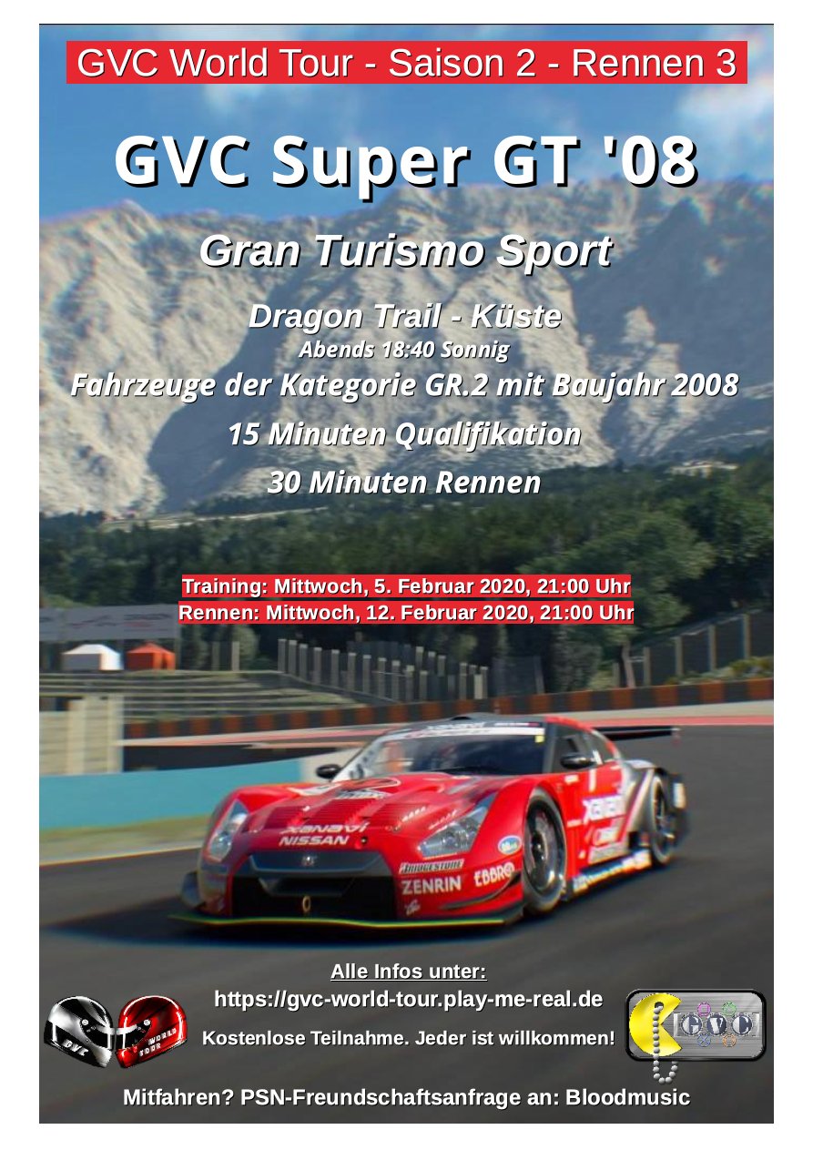 Saison 2 - Rennen 3 - GVC Super GT '08 - Dragon Trail - Küste - GR.2 - Baujahr 2008