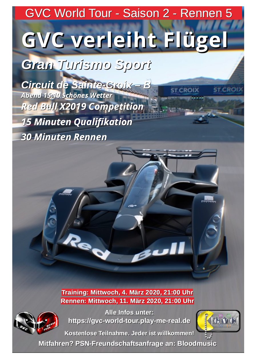 Saison 2 - Rennen 5 - GVC verleiht Flügel - Circuit de Sainte-Croix - B - GR.X - Red Bull X2019 Competition