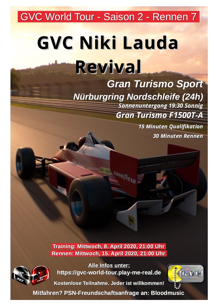 Saison 2 - Rennen 7 - GVC Niki Lauda Revival - Nürburgring Nordschleife (24h) - GR.X - Gran Turismo F1500T-A