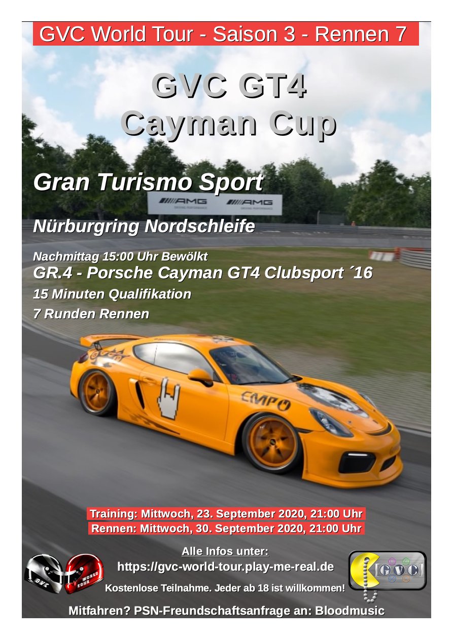 Saison 3 - Rennen 7 - GVC GT4 Cayman Cup - Nürburgring Nordschleife