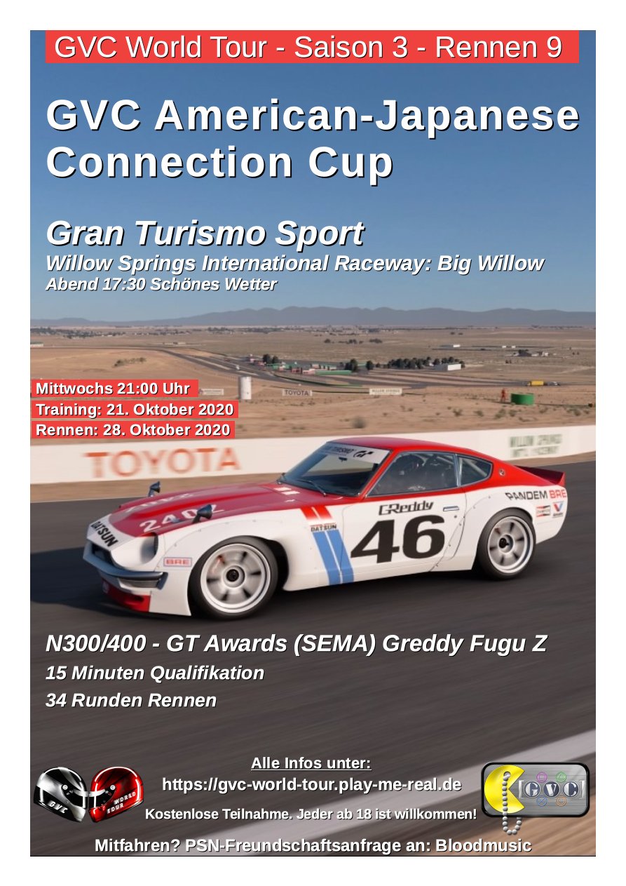 Saison 3 - Rennen 9 - GVC American-Japanese Connection Cup - Willow Springs International Raceway: Big Willow