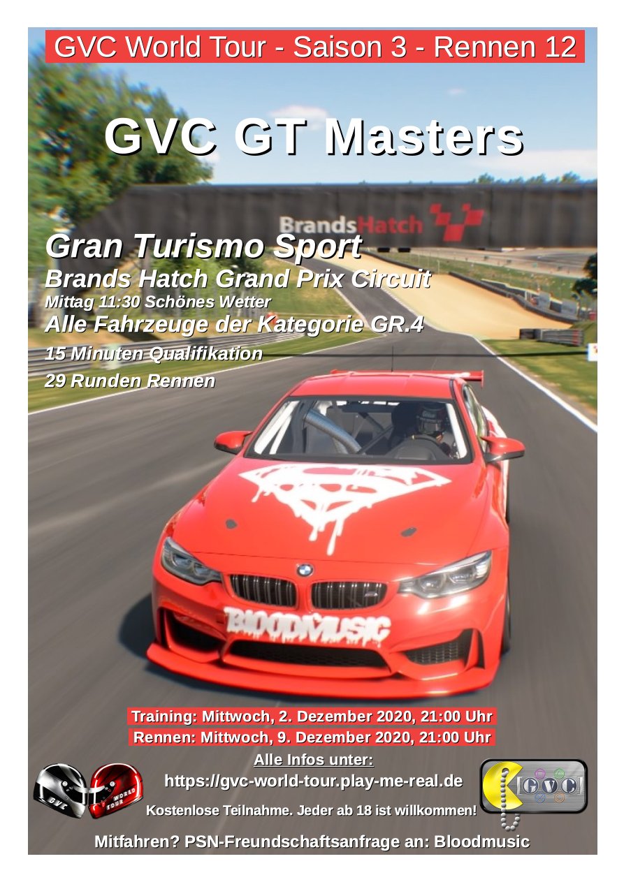 Saison 3 - Rennen 12 - GVC GT-Masters - Brands Hatch Grand Prix Circuit
