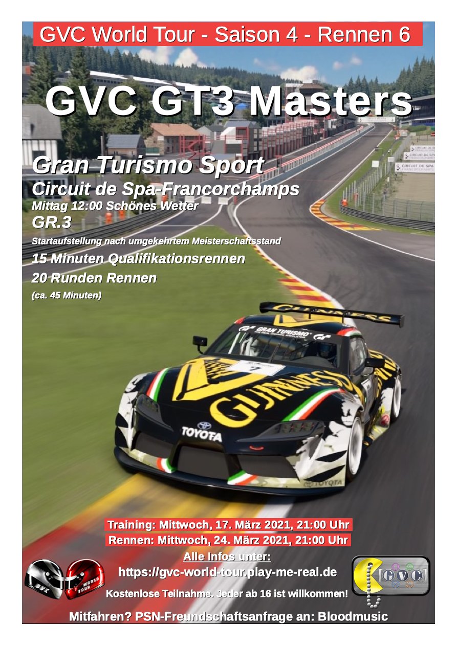 Saison 4 - Rennen 6 - GVC GT3 Masters - Circuit de Spa-Francorchamps - GR.3