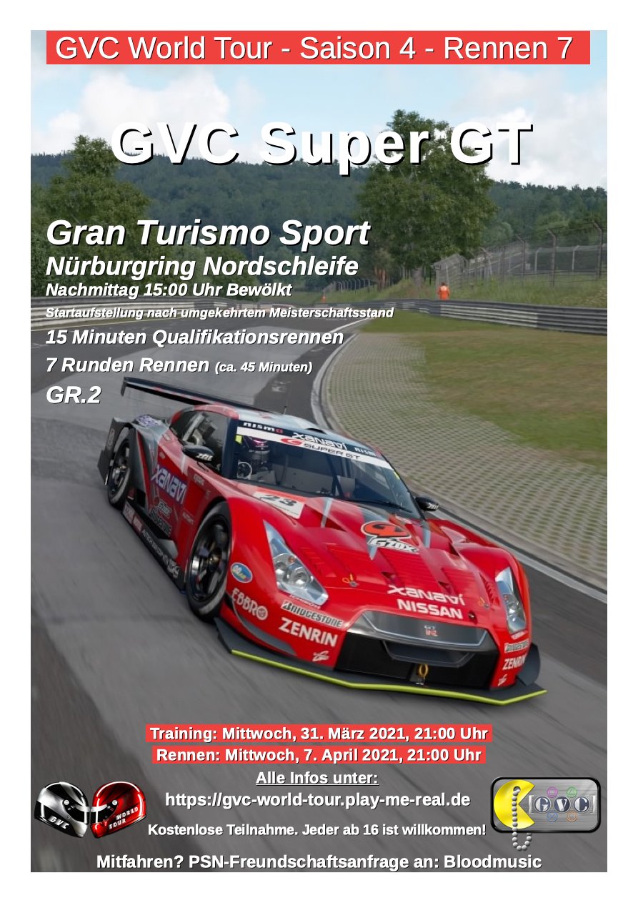 Saison 4 - Rennen 7 - GVC Super GT - Nürburgring Nordschleife - GR.2