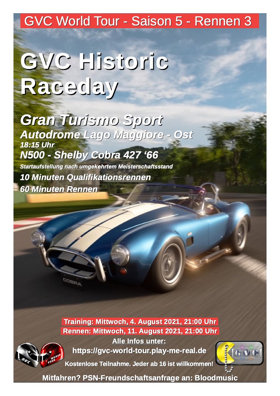 Saison 5 - Rennen 3 - GVC Historic Raceday - Autodrome Lago Maggiore - Ost - N500 - Shelby Cobra 427 ‘66