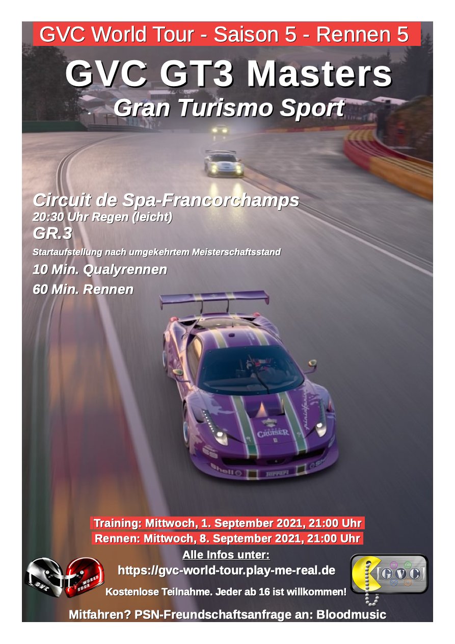 Saison 5 - Rennen 5 - GVC GT3 Masters - Circuit de Spa-Francorchamps - GR.3