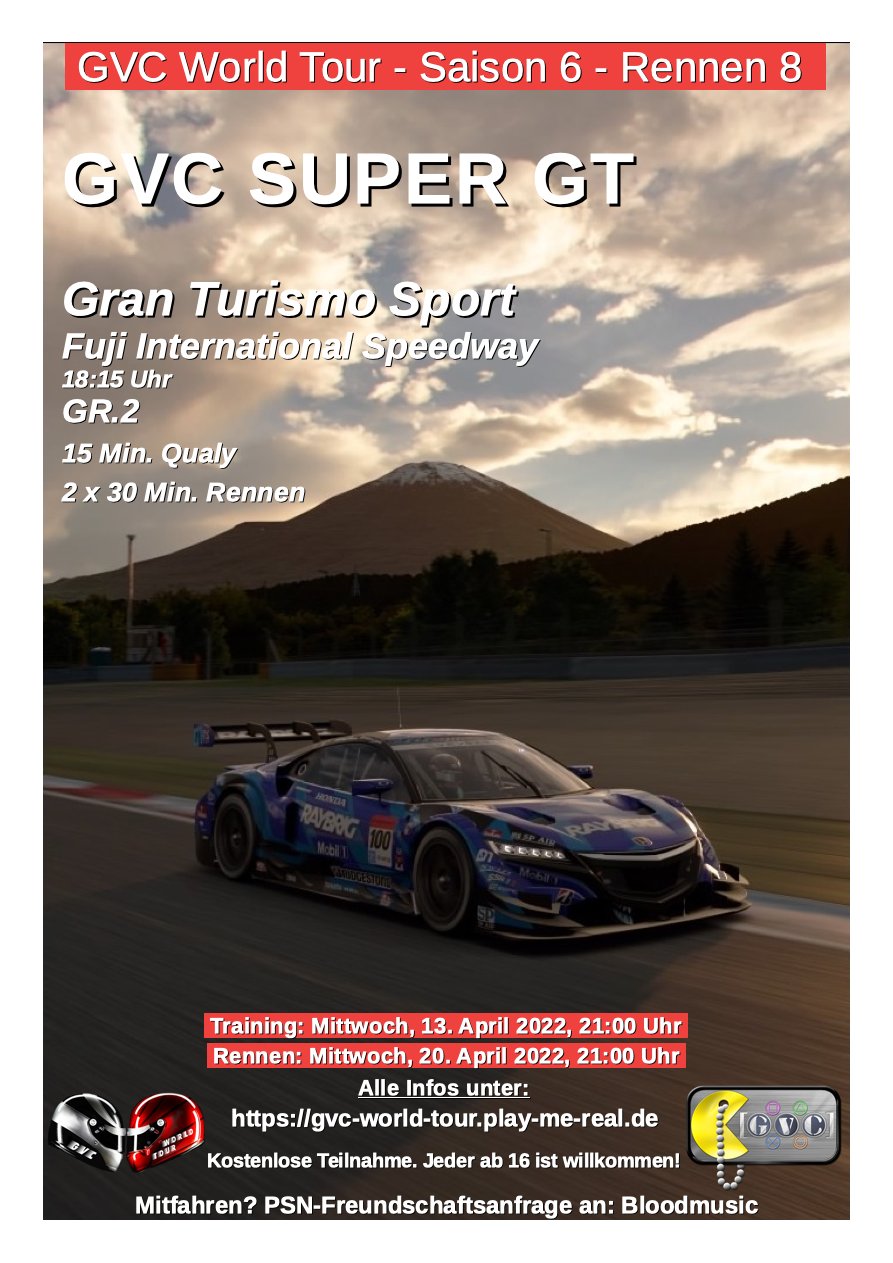 Saison 6 - Rennen 8 - GVC SUPER GT - Fuji International Speedway - GR.2