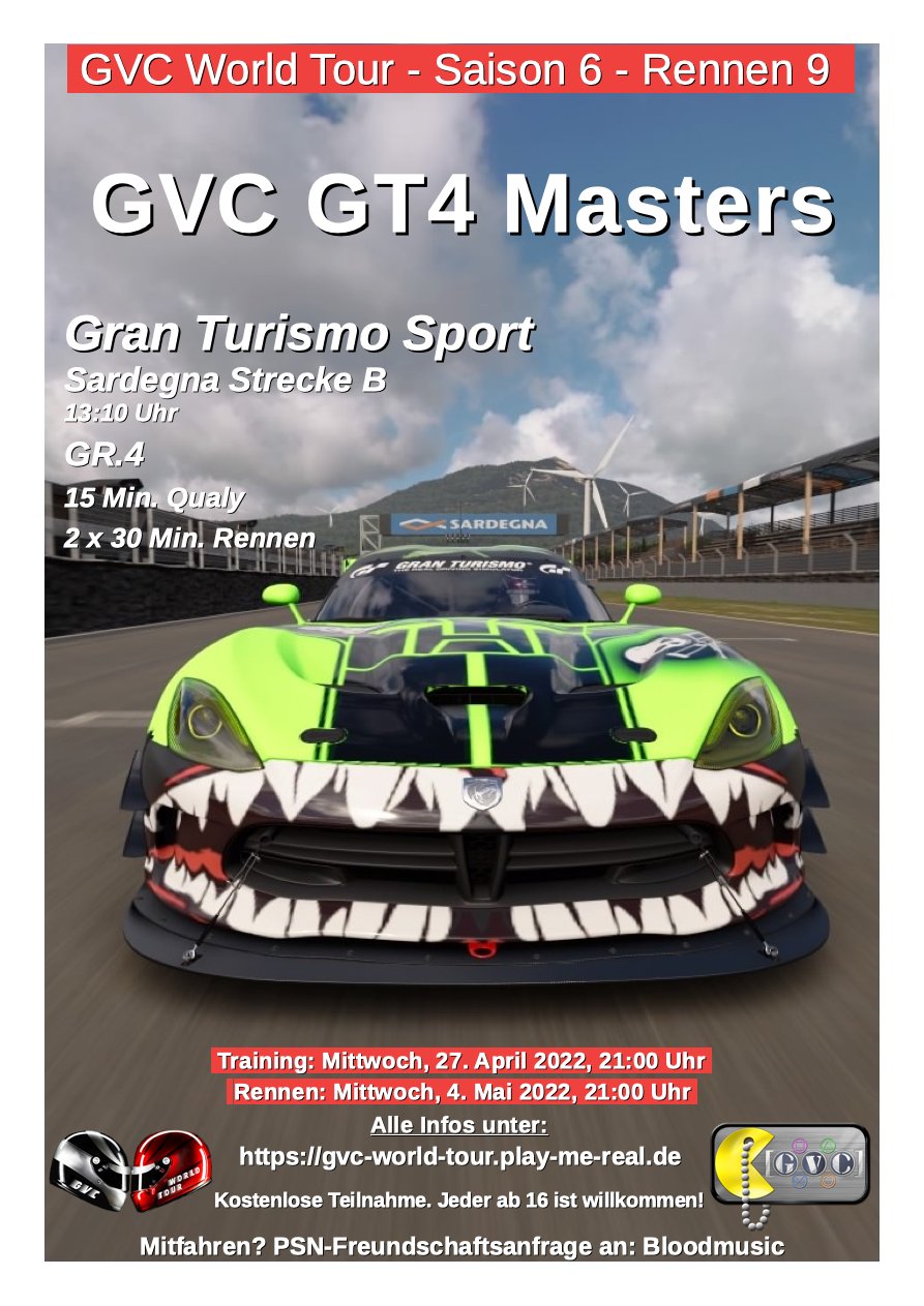 Saison 6 - Rennen 9 - GVC GT4 MASTERS - SARDEGNA STRECKE B - GR.4