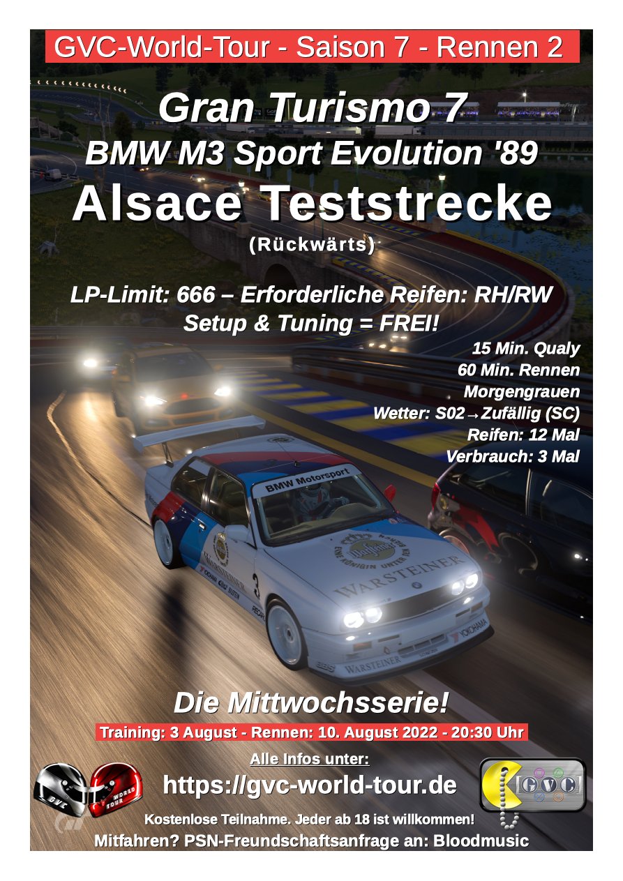 Saison 7 - Rennen 2 - Alsace - Teststrecke (Rückwärts) - BMW M3 Sport Evolution '89