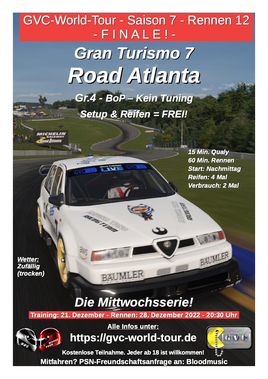 Saison 7 - Rennen 12 - Michelin Raceway Road Atlanta
