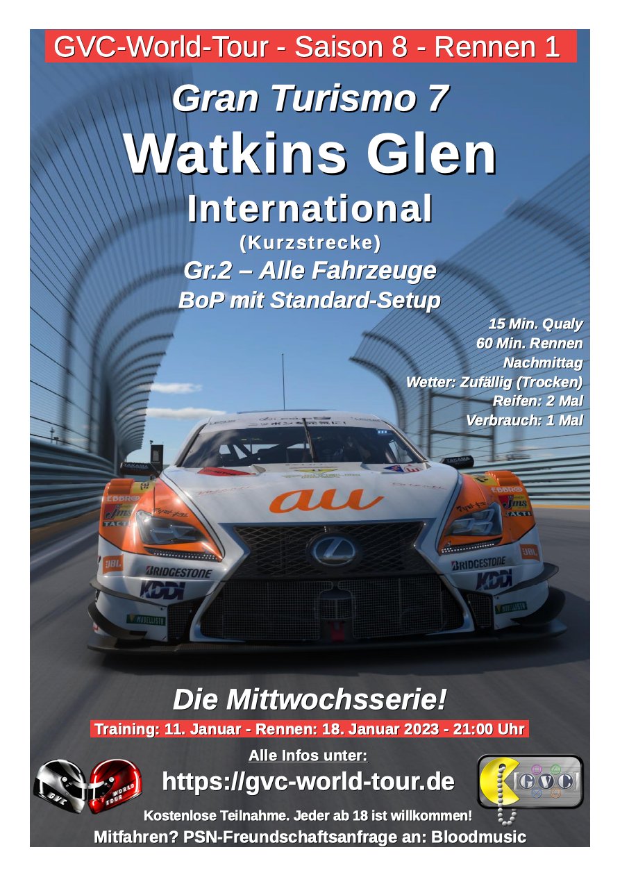Saison 8 - Rennen 1 - Watkins Glen International - Kurzstrecke - Gr.2