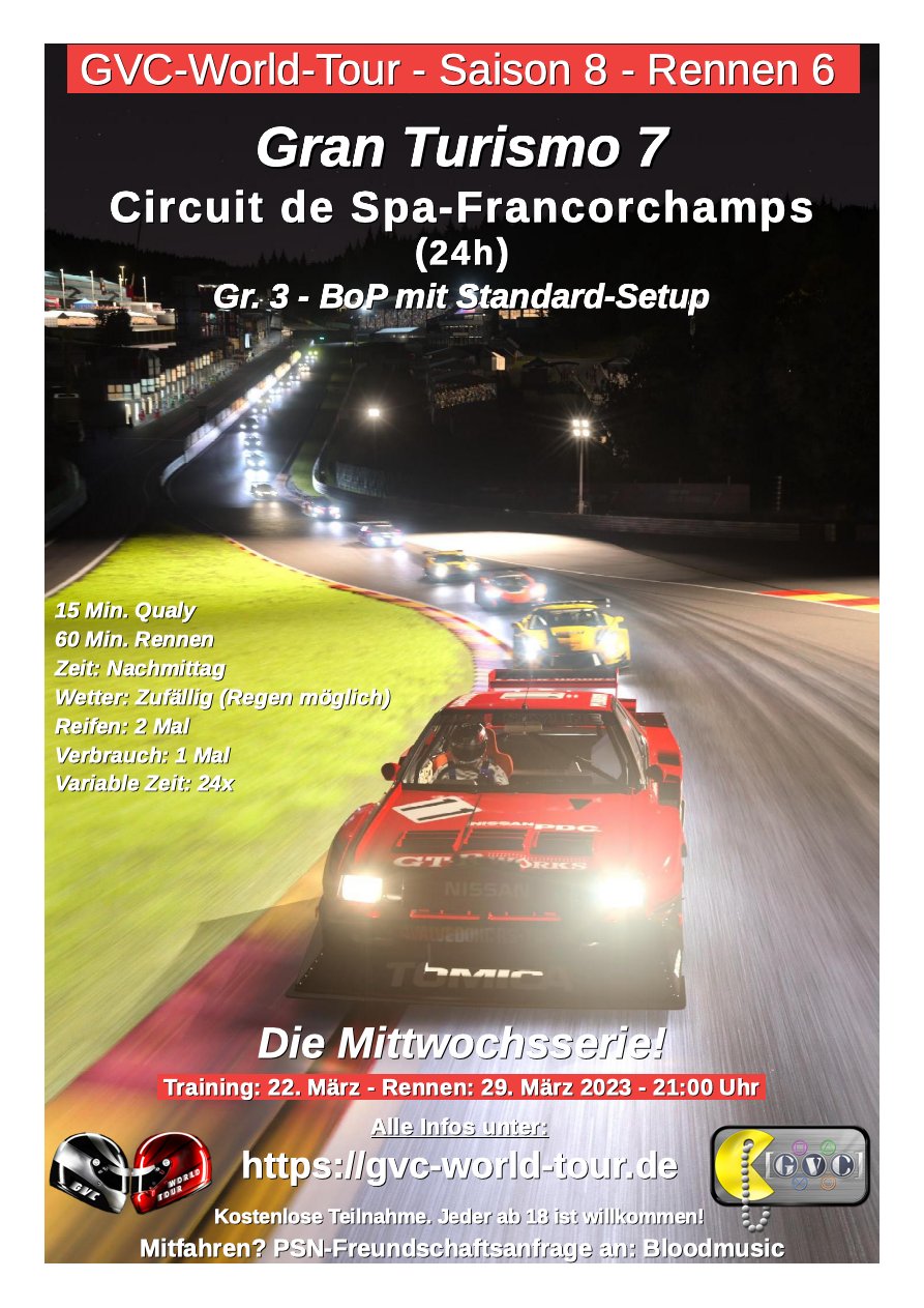 Saison 8 - Rennen 6 - Circuit de Spa-Francorchamps (24h) - Gr.3