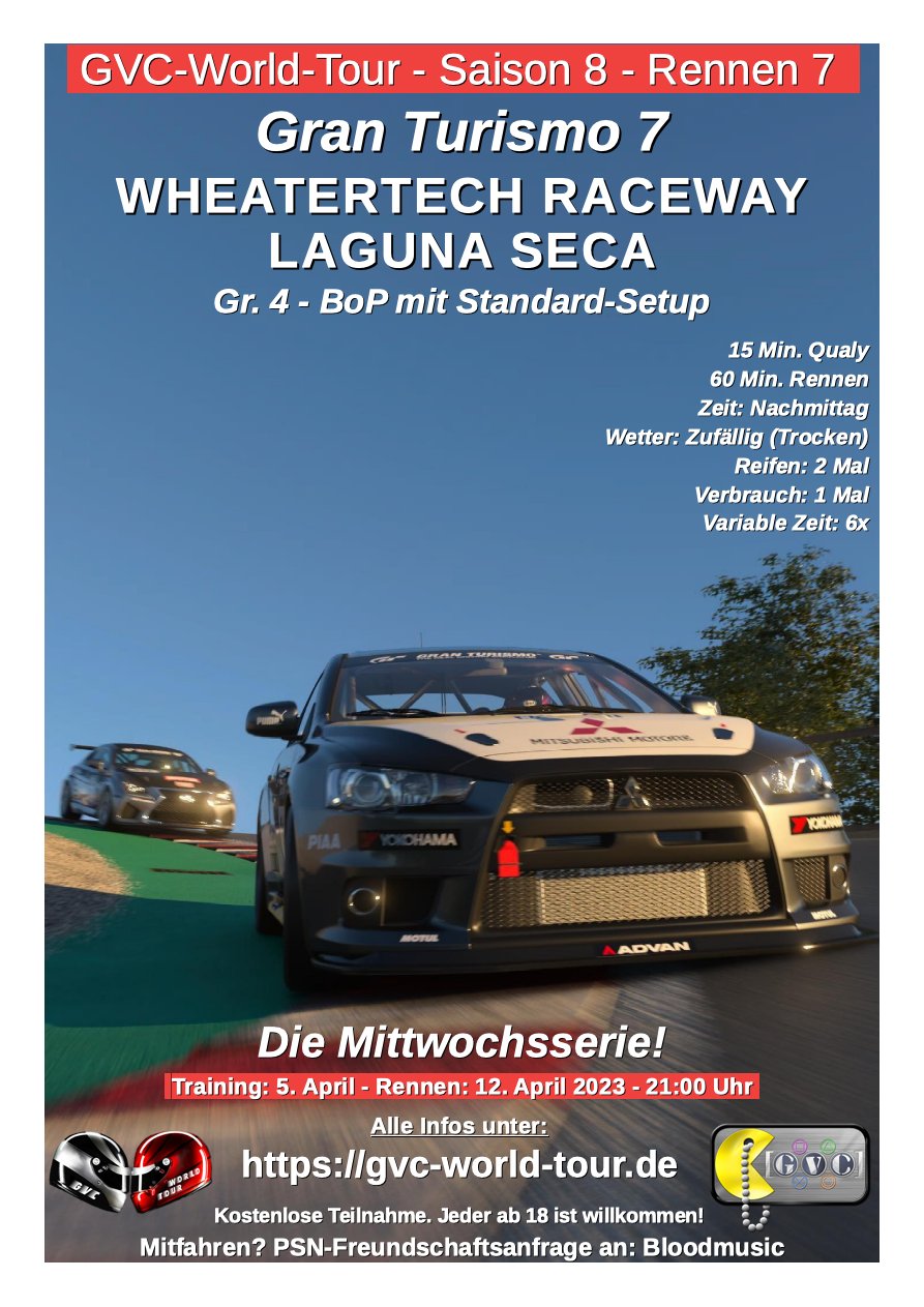 Saison 8 - Rennen 7 - WHEATERTECH RACEWAY LAGUNA SECA - Gr.4