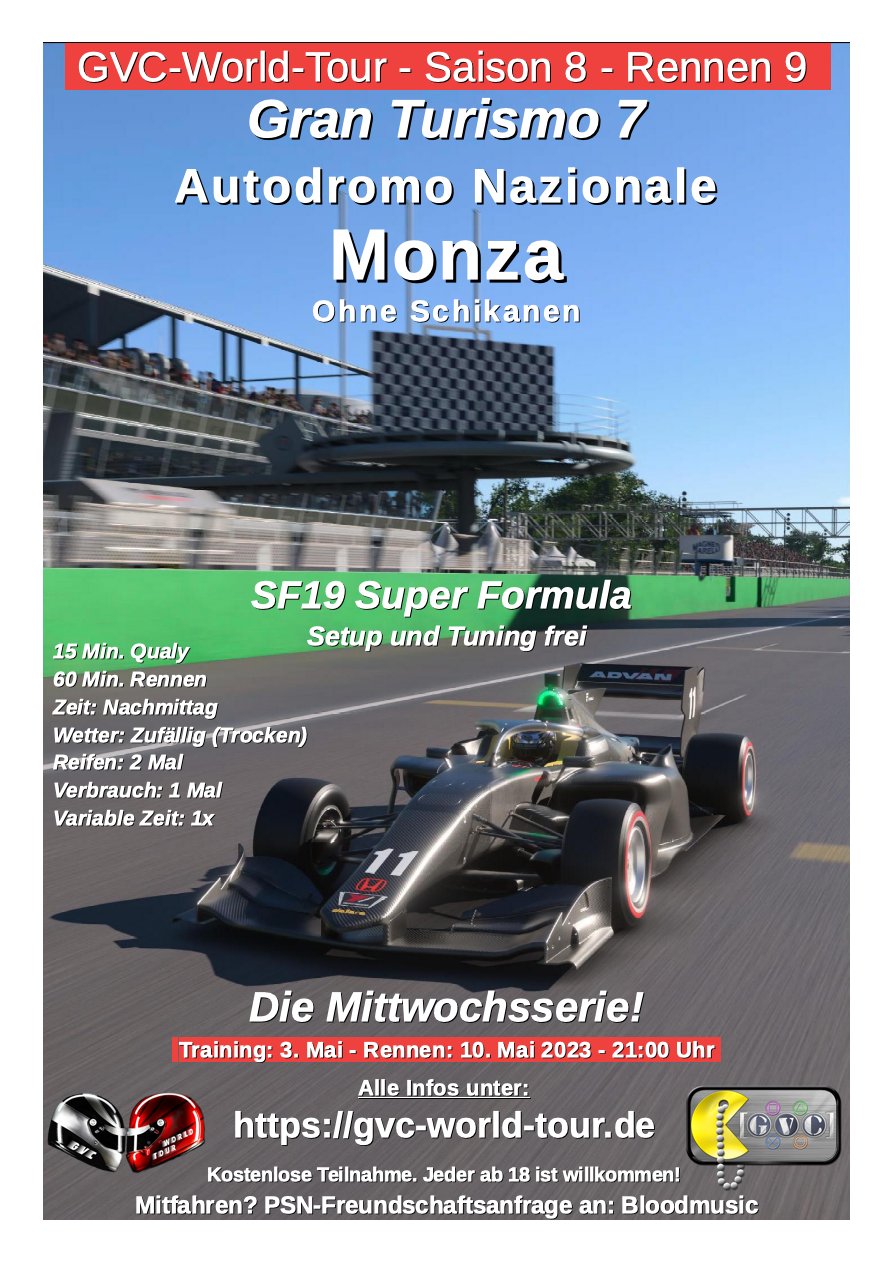 Saison 8 - Rennen 9 - Autodromo Nazionale Monza - Ohne Schikanen - SF19 Super Formula