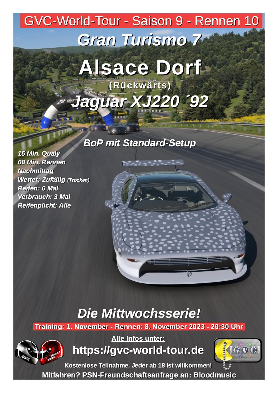 Saison 9 - Rennen 10 - Alsace Dorf (Rückwärts) - Jaguar XJ220 '92