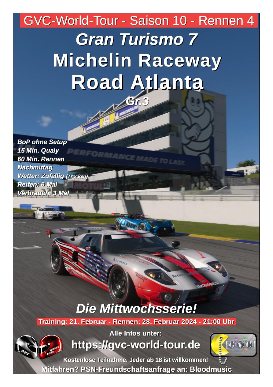 Saison 10 - Rennen 4 - Michelin Raceway - Road Atlanta - Gr.3