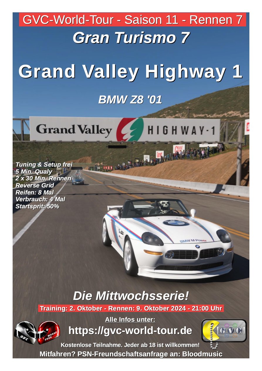 Saison 11 - Rennen 7 - Grand Valley Highway 1 - BMW Z8 '01