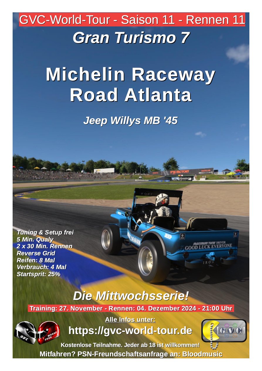 Saison 11 - Rennen 11 - Michelin Raceway Road Atlanta - Jeep Willys MB '45