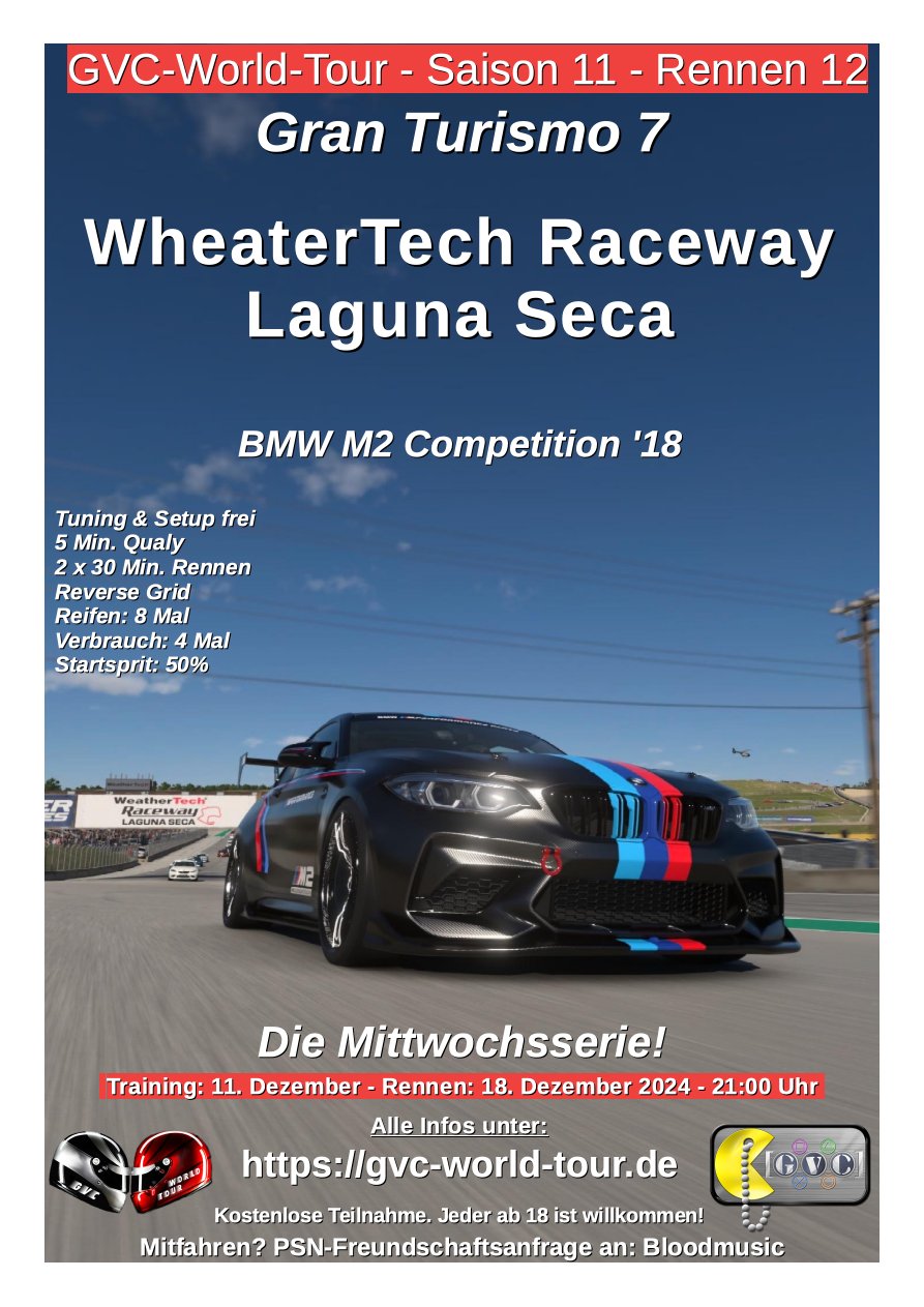 SSaison 11 - Rennen 12 - WeatherTech Raceway Laguna Seca - BMW M2 Competition '18